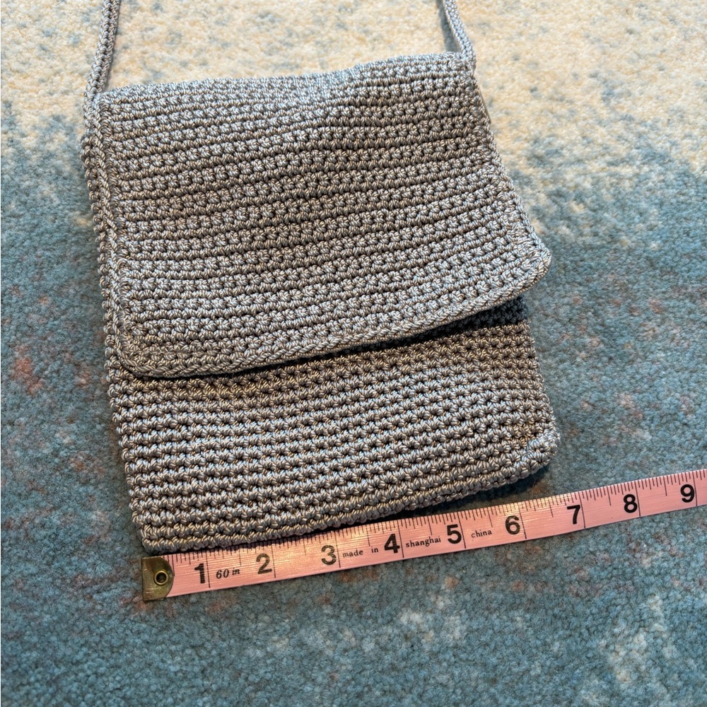 The SAK Stylish Tan Crossbody Bag, crochet with simple flap, lined - Picture 8 of 10